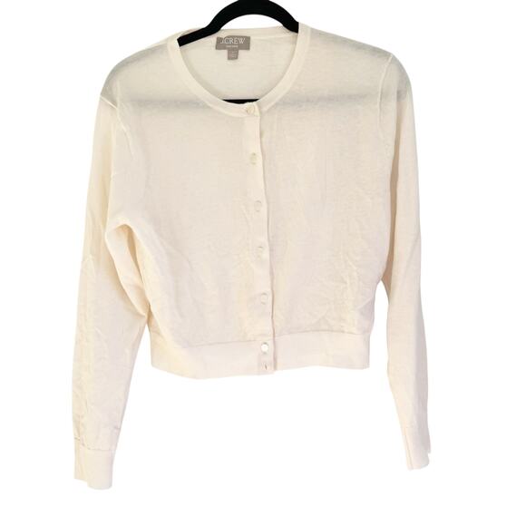 J. Crew Women's Featherweight Cashmere Cardigan Sweater Snow Size Small NWOT - Picture 6 of 12